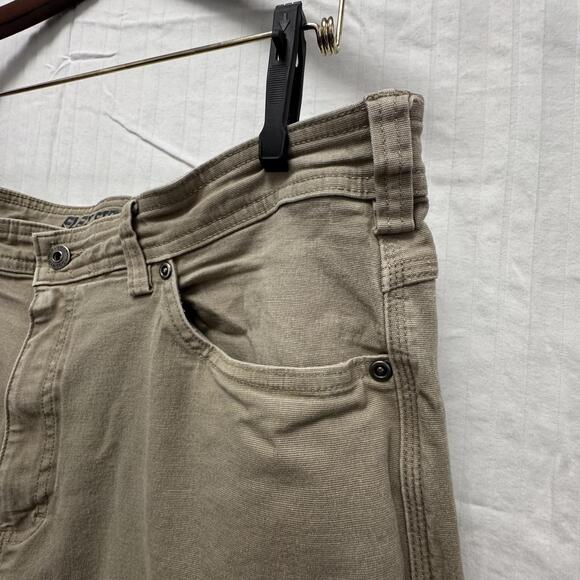 Duluth Trading Co Fire Hose Pants Desert Khaki 38x34 Relaxed Fit Canvas Workwear - Picture 4 of 12